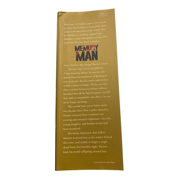 "Memory Man" By David Baldacci Hardcover Book - Picture 3 of 5